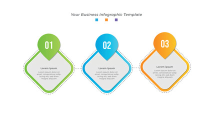 Gradient modern business infographic timeline with 3 step