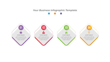 Modern business infographic timeline with 4 step