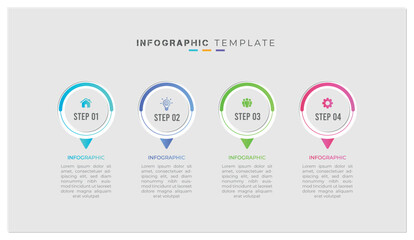 Modern business infographic timeline design with 4 step