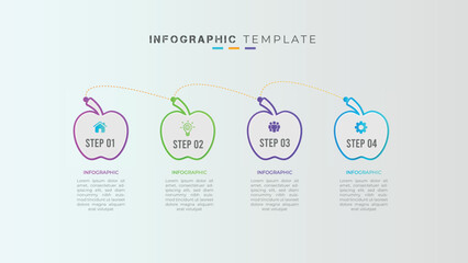 4 step process timeline infographic and creative presentation design