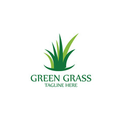 natural grass logo design template