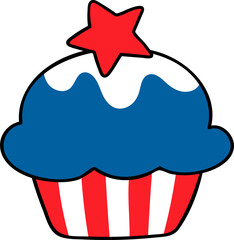 4th july cupcake