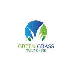 natural grass logo design template