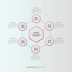 	
Business infographic element and organization 6 option creative presentation design