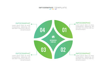 Green environment infographic process element and minimal presentation design