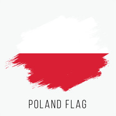 Poland Vector Flag. Poland Flag for Independence Day. Grunge Poland Flag. Poland Flag with Grunge Texture. Vector Template.