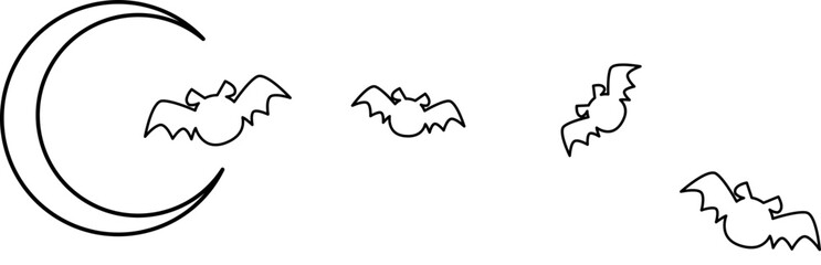 Half moon in the Halloween night