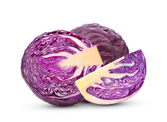 Fototapeta premium Red cabbage on white background