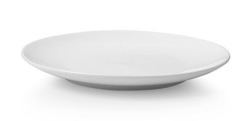 Ceramic white plate on white background