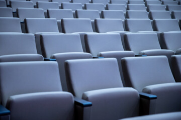 gray colored seat Business conference seats stock photo