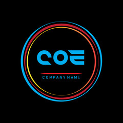 C O E,COE logo design,C O E letter logo design, COE letter logo design on black background,three letter logo design,COE letter logo design with circle shape,simple letter logo design
