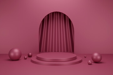 elegant 3d stage podium - pink