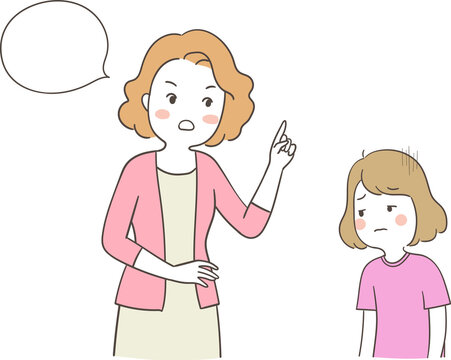 Mother scolding girl Family concept