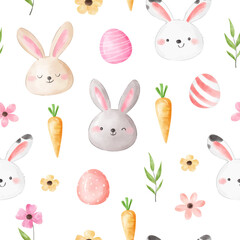 Bunny seamless pattern Easter concept