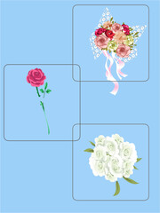 Watercolor floral arrangement collection vector.