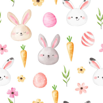 Bunny Seamless Pattern Easter Concept