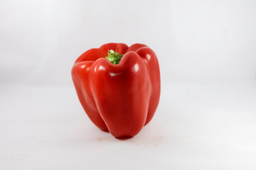 Red bellpepper or red capsicum isolated on white background