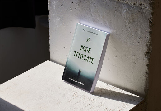 Softcover Book Mockup with Harsh Shadows