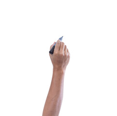 Hand holding black marker pen