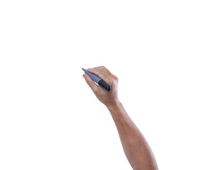 Hand holding black marker pen