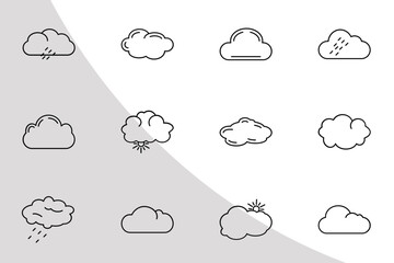Cloud Icons Outline, Clouds Svg, Cloud Bundle, Icon Bundle, Jotta Cloud Svg, Cloudy, Rain Cloud, Svg Cut File,