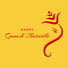 Beautiful happy ganesh chaturthi creative card design