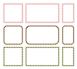 warning striped rectangular background, yellow and black stripes on the diagonal, warning to be careful potential danger vector template sign border yellow and black color Construction warning border