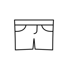 Shorts for baby outline vector icon. EPS 10....... Bermuda shorts fashion sign.. Front side wear.... Fashion newborn.... Short pants for kids symbol.. For app, web design, dev, ui, graphic, business.