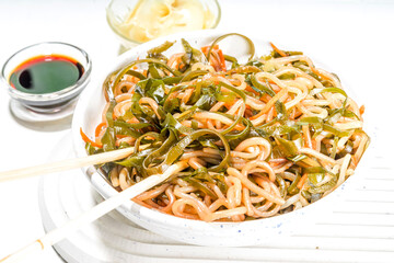 Asian styled noodles with seaweed
