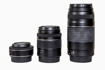 camera lenses isolated on white