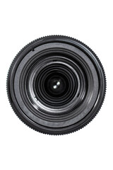 front view of camera lens isolated on white