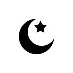 Fototapeta premium Moons. Moon icon simple sign. Crescent moon icon design. Moon and star design illustration. Moon icon vector
