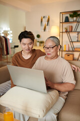 Senior Woman Learning How to Use Laptop