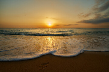 beautiful sunrise on a calm sea