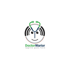 vector logo simple doctor stethoscope combination with wifi signal and circle suitable for pharmaceutical companies