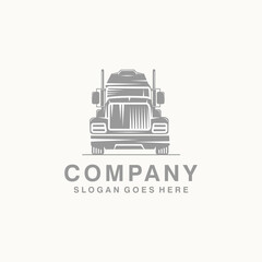 Illustration of head a large truck for transporting heavy goods containing containers logo design. Suitable for your design need, logo, illustration, animation, etc. 