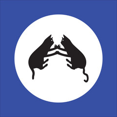 Black cats animal vector logo 