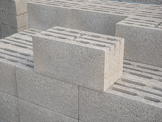 Expanded clay concrete blocks prepared for construction