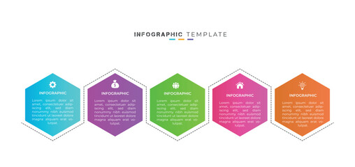 Gradient creative business timeline infographic element and minimal presentation design