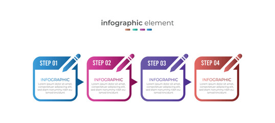 Gradient business timeline infographic idea with four option