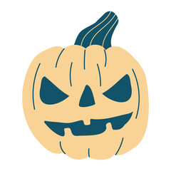 Pumpkin Halloween. Orange pumpkins  for your design for the holiday. Happy Halloween Vector cartoon illustration isolated on the white background