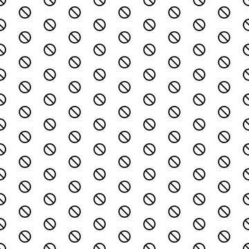 Square seamless background pattern from black stop symbols. The pattern is evenly filled. Vector illustration on white background © Alexey
