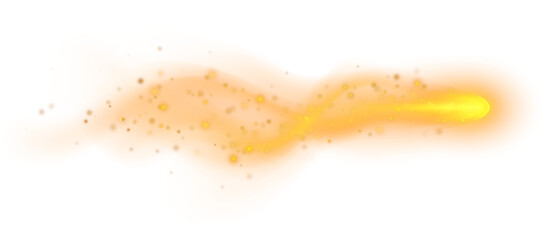 Golden Magic Comet with Particles