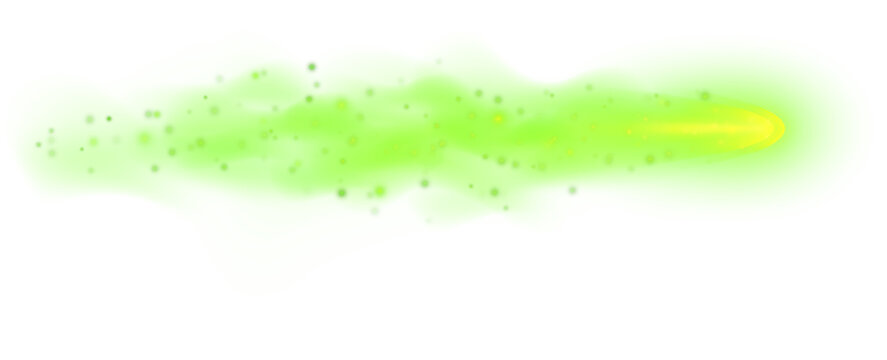 Green Magic Comet With Particles