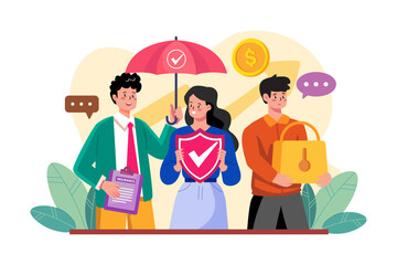 Insurance Services Illustration concept on white background