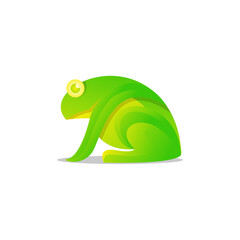 Vector Logo Illustration Frog Gradient Colorful Style.
