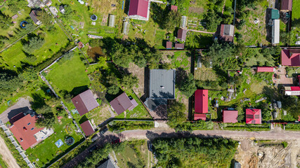 Fototapeta premium Photo from a quadcopter flying over gardening