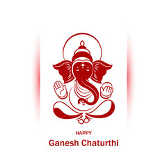 Mythological happy ganesh chaturthi festival greeting background