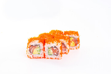 Rolls sushi delicios ready to at white background isolated japanese food