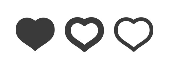 Heart vector icons. Set of love symbols. Isolated pictograms. Valentine's day design elements.